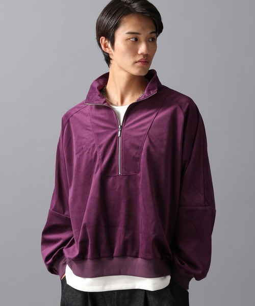 LAKOLE（ラコレ）の「ベロアハーフZIP / 603223（スウェット・メンズ・パープル/グレー/ブラック・MEDIUM/LARGE）」の3枚目の写真