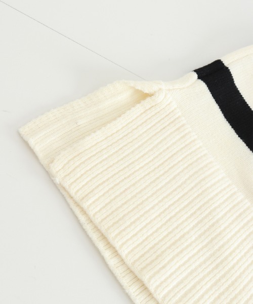 Miniministore(ミニミニストア)の「ニットトップス レディース ボーダー(ニット/セーター・レディース・ブラック/オフホワイト/ベージュ・L/S/M)」の16枚目の写真