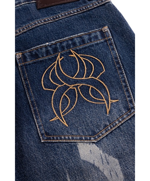 SUPPLIER（サプライヤー）の「バギーデニム｜Vintage Wash Tribal Double Knee Baggy Jeans｜SUPPLIER（デニムパンツ・メンズ・インディゴブルー/ブラック・SMALL/MEDIUM/LARGE/X-LARGE）」の14枚目の写真