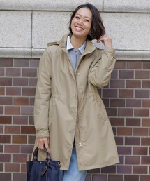 【2way・ライナー付き】スパンライクナイロンタッサー フーデッド コート