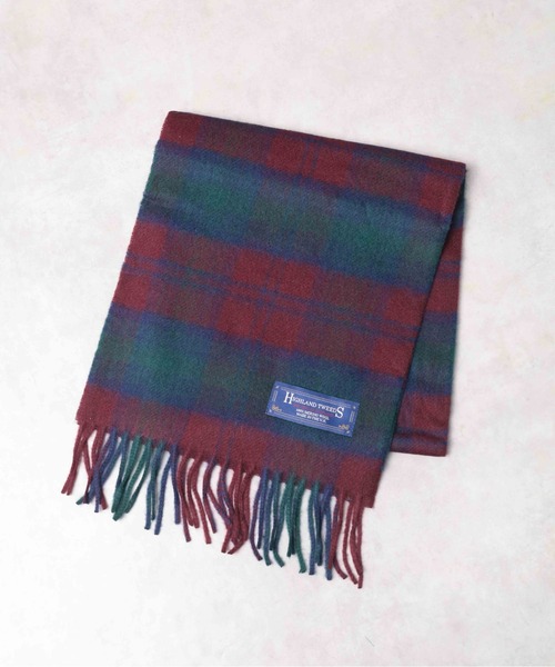 HIGHLAND TWEEDS（ハイランドツィード）の「【RES】【HIGHLAND TWEEDS/ハイランドツイード】WOOL SCARF（マフラー・メンズ・ワインレッド/ダークグレー/その他2/その他1/ブラック/その他/ベージュ・FREE）」の6枚目の写真