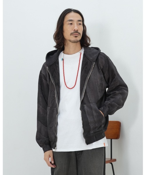 LOS ANGELES APPAREL（ロサンゼルスアパレル）の「【Los Angeles Apparel /ロサンゼルス アパレル】14 OZ FLEECE FULL ZIP DRIP DYE/ヘビーウェイト フルジップパーカー ドリップダイ アメリカ製染め 肉厚 スウェット フーディー（パーカー・メンズ・オリーブ/ブラック系その他・MEDIUM/LARGE/X-LARGE/SMALL）」の22枚目の写真