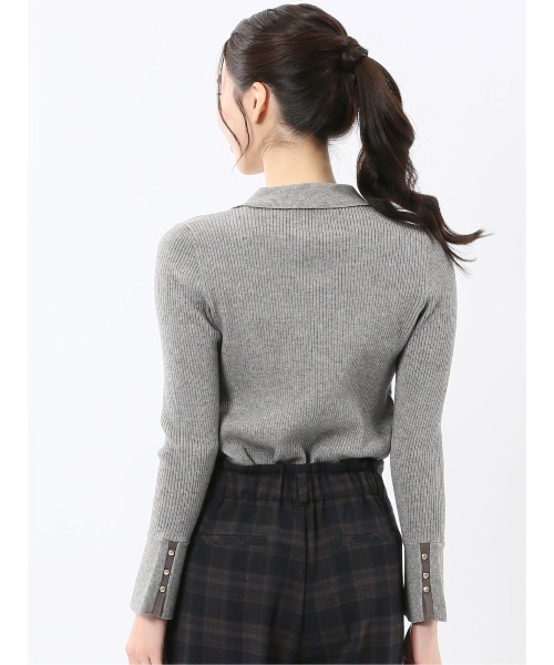 m.f.editorial（エムエフエディトリアル）の「【ハンドウォッシャブル】m.f.エディトリアルレディース リブ ポロニット（ニット/セーター・レディース・レッド/ライトグレー/ブラック/ダークウッド・MEDIUM/LARGE）」の20枚目の写真