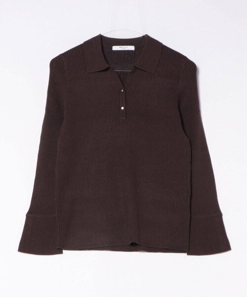 m.f.editorial（エムエフエディトリアル）の「【ハンドウォッシャブル】m.f.エディトリアルレディース リブ ポロニット（ニット/セーター・レディース・レッド/ライトグレー/ブラック/ダークウッド・MEDIUM/LARGE）」の17枚目の写真