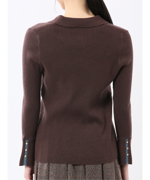 m.f.editorial（エムエフエディトリアル）の「【ハンドウォッシャブル】m.f.エディトリアルレディース リブ ポロニット（ニット/セーター・レディース・レッド/ライトグレー/ブラック/ダークウッド・MEDIUM/LARGE）」の22枚目の写真