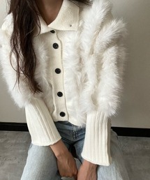 ファ―使いニットジャケット