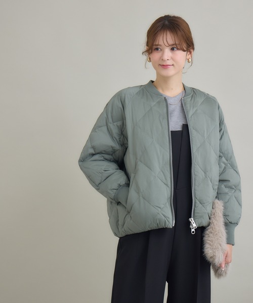 KATHARINE ROSS（キャサリンロス）の「【KATHARINE ROSS】【撥水/静電気防止/汚れ防止】衿リブキルトショートダウン（ダウンジャケット/コート・レディース・グレー/カーキ/ブラック・FREE）」の21枚目の写真