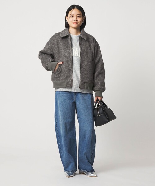 A DAY IN THE LIFE UNITED ARROWS（アデイインザライフユナイテッドアローズ）の「シャギー ジップブルゾン ＜A DAY IN THE LIFE＞（ブルゾン・レディース・ナチュラル/グレー系/ブラック・FREE）」の5枚目の写真