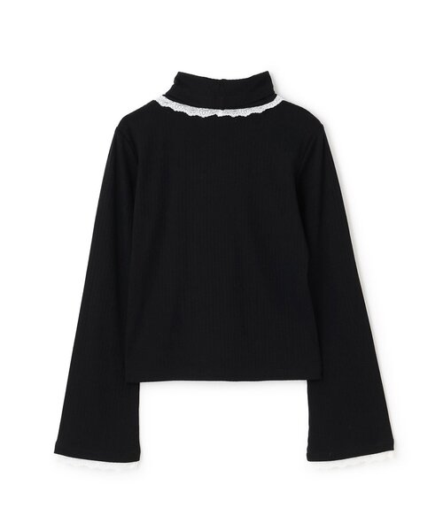 Mi-je(ミジェ)の「レーススリーブインナーカット【韓国ファッション】(Tシャツ/カットソー・レディース・ブラック/オフホワイト・F)」の6枚目の写真