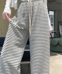 SallyLunn（サリーラン）の「裏起毛ボーダーイージーパンツ（その他パンツ）」