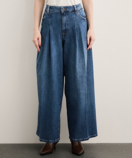 GUESS JEANS(ゲスジーンズ)の「【GUESS(ゲス)】PLEATED EXTRA WIDE LEG(デニムパンツ・レディース・ブルー系その他3/ブラック系その他・M/L/S)」の5枚目の写真