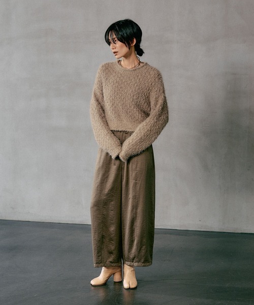 LEPSIM（レプシィム）の「3ゲージラーベン編みプルオーバー　611134（ニット/セーター・レディース・チャコールグレー/モカ/オフホワイト・FREE）」の21枚目の写真