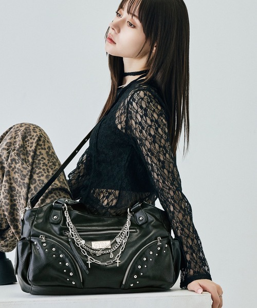 GYDA（ジェイダ）の「【WEB限定商品】GYDA (ジェイダ)GYDAリバーシブル2WAYトートバッグ ショルダーバッグ GY-B338 クロスシリーズ（トートバッグ・レディース・ブラック/グレー・FREE）」の4枚目の写真