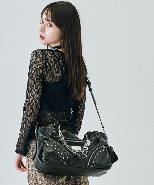 GYDA（ジェイダ）の「【WEB限定商品】GYDA (ジェイダ)GYDAリバーシブル2WAYトートバッグ ショルダーバッグ GY-B338 クロスシリーズ（トートバッグ・レディース・ブラック/グレー・FREE）」の6枚目の写真