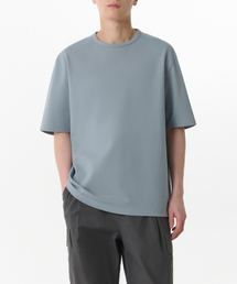ヘビーポンテリラックスクルーネックTシャツ[クラウディブルー]