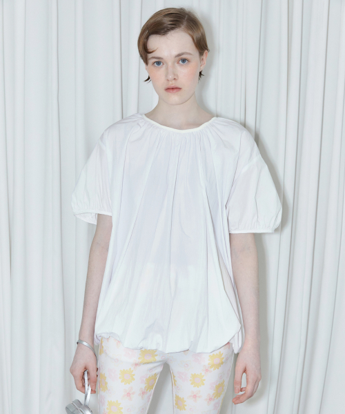SINOON(シヌーン)の「VOLUME HALF BLOUSE (WHITE)(シャツ/ブラウス・レディース・ホワイト・FREE)」の4枚目の写真