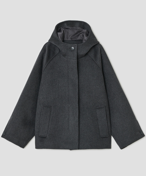 TYPESERVICE（タイプサービス）の「Hooded Half Coat [Charcoal]（ダッフルコート・レディース・その他・FREE）」の9枚目の写真