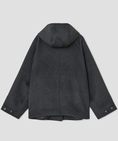TYPESERVICE（タイプサービス）の「Hooded Half Coat [Charcoal]（ダッフルコート・レディース・その他・FREE）」の3枚目の写真