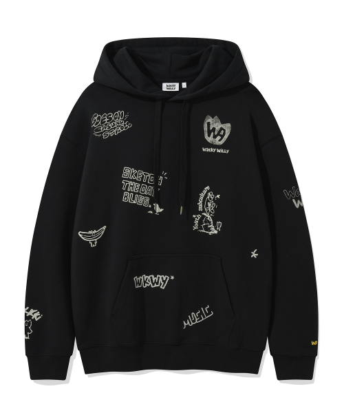 Wacky WiLLy（ワッキーウィリー）の「スプレイグラフィックフードスウェットブラック（パーカー・レディース・その他・SMALL/MEDIUM/LARGE/X-LARGE）」の2枚目の写真