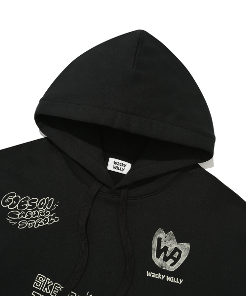 Wacky WiLLy（ワッキーウィリー）の「スプレイグラフィックフードスウェットブラック（パーカー・レディース・その他・SMALL/MEDIUM/LARGE/X-LARGE）」の4枚目の写真