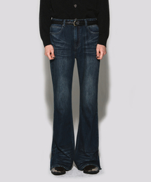 WESLEYHYUSTON（ウェズリーユーストン）の「Rowel embroidery boots cut denim pants dark blue（デニムパンツ）」