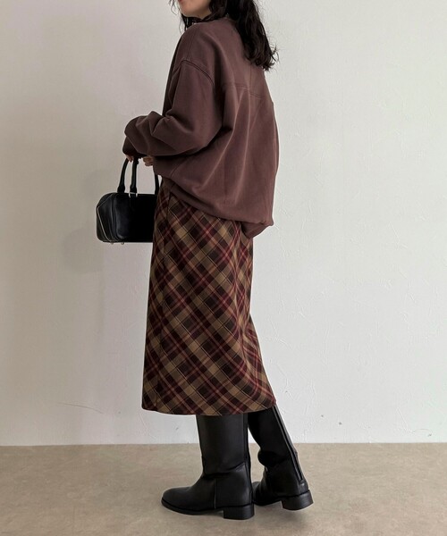 fredy emue（フレディエミュ）の「チェックミディスカート（スカート・レディース・ブラウン系その他/グリーン系その他/ブルー系その他・38）」の6枚目の写真