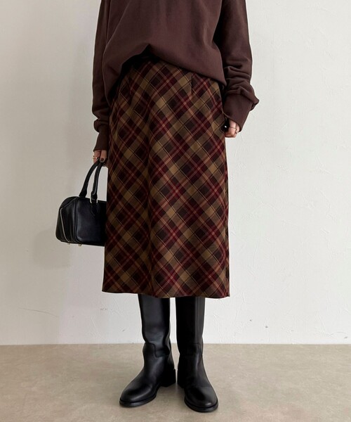 fredy emue（フレディエミュ）の「チェックミディスカート（スカート・レディース・ブラウン系その他/グリーン系その他/ブルー系その他・38）」の8枚目の写真