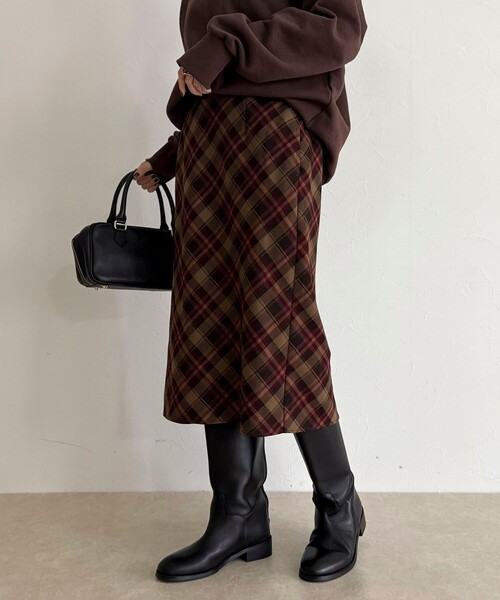 fredy emue（フレディエミュ）の「チェックミディスカート（スカート・レディース・ブラウン系その他/グリーン系その他/ブルー系その他・38）」の10枚目の写真