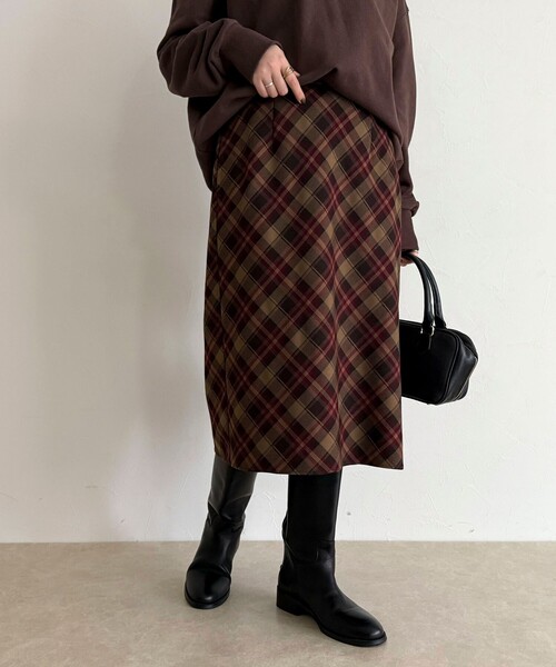 fredy emue（フレディエミュ）の「チェックミディスカート（スカート・レディース・ブラウン系その他/グリーン系その他/ブルー系その他・38）」の12枚目の写真