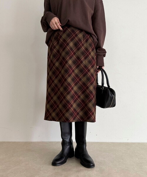 fredy emue（フレディエミュ）の「チェックミディスカート（スカート・レディース・ブラウン系その他/グリーン系その他/ブルー系その他・38）」の13枚目の写真
