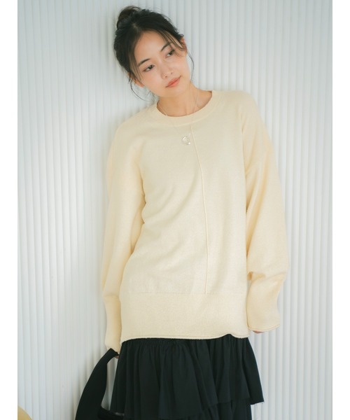 Ungrid（アングリッド）の「ミニループヤーンルーズニット（ニット/セーター・レディース・ブラウン/アイボリー・FREE）」の7枚目の写真