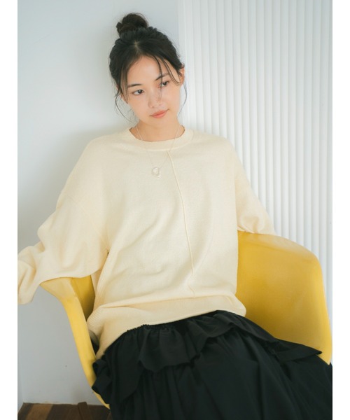 Ungrid（アングリッド）の「ミニループヤーンルーズニット（ニット/セーター・レディース・ブラウン/アイボリー・FREE）」の8枚目の写真