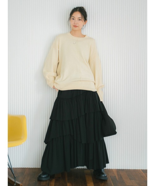 Ungrid（アングリッド）の「ミニループヤーンルーズニット（ニット/セーター・レディース・ブラウン/アイボリー・FREE）」の10枚目の写真