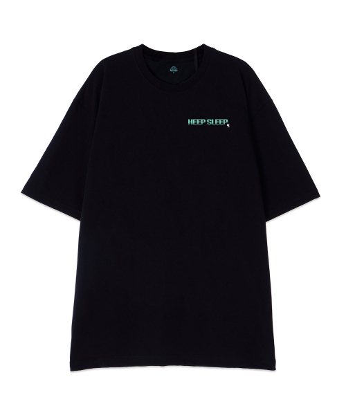 ASTRAL PROJECTION（アストラルプロジェクション）の「[オーバーサイズ]キープスリップ 13番手 綿 ラウンドネック 半袖Tシャツ_ブラック（Tシャツ/カットソー・メンズ・その他・MEDIUM/X-LARGE/LARGE）」の2枚目の写真