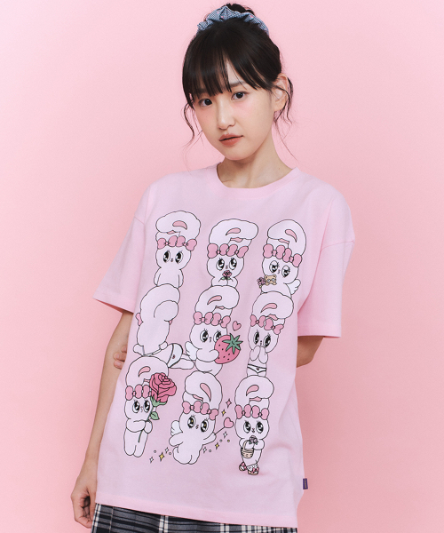 LAUGHER（ラファー）の「[Esther Bunny] Poses T-shirt - Pink（Tシャツ/カットソー・レディース・その他・LARGE/X-LARGE）」の1枚目の写真