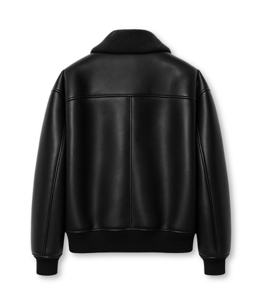 CONNECT KINLOCH（コネクトキンロック）の「A-2 ムートンボンバージャケット [ブラック]（ムートンコート・メンズ・ブラック・LARGE/MEDIUM/SMALL）」の2枚目の写真