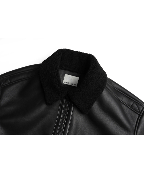 CONNECT KINLOCH（コネクトキンロック）の「A-2 ムートンボンバージャケット [ブラック]（ムートンコート・メンズ・ブラック・LARGE/MEDIUM/SMALL）」の3枚目の写真