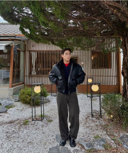 CONNECT KINLOCH（コネクトキンロック）の「A-2 ムートンボンバージャケット [ブラック]（ムートンコート・メンズ・ブラック・LARGE/MEDIUM/SMALL）」の11枚目の写真
