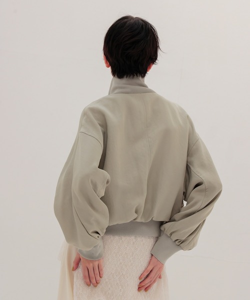 DRESSLAVE(ドレスレイブ)の「nylon short blouson(ナイロンショートブルゾン)(ブルゾン・レディース・カーキ/ホワイト・38)」の8枚目の写真