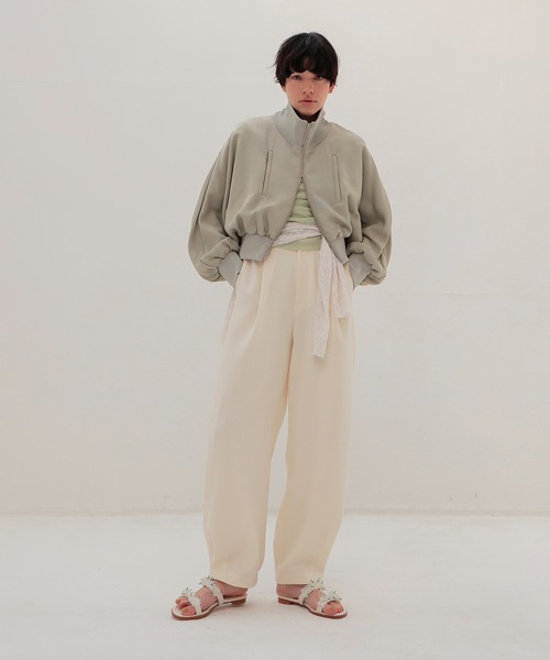 DRESSLAVE(ドレスレイブ)の「nylon short blouson(ナイロンショートブルゾン)(ブルゾン・レディース・カーキ/ホワイト・38)」の12枚目の写真