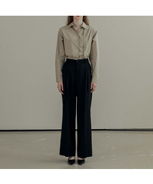 Sona Wide Slacks Pants _ Black
