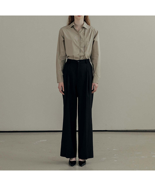 MAYVERU(メイバーユー)の「Sona Wide Slacks Pants _ Black(スラックス・レディース・その他・SMALL/MEDIUM)」の1枚目の写真