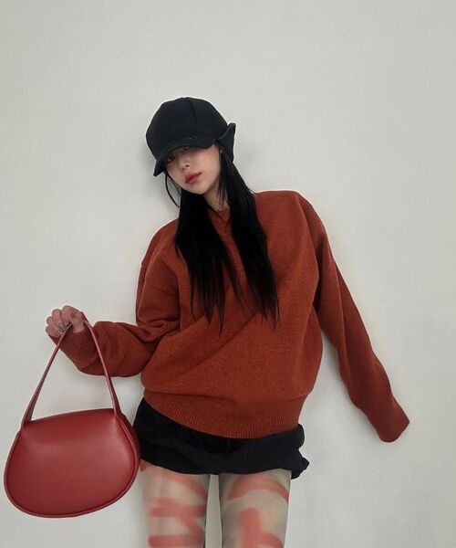WEST GRAND BOULEVARD(ウエストグランドブルバード)の「セミオーバーウールブレンドニットBLOODORANGE(ニット/セーター・レディース・その他・SMALL/MEDIUM/LARGE/X-LARGE/X-SMALL)」の6枚目の写真