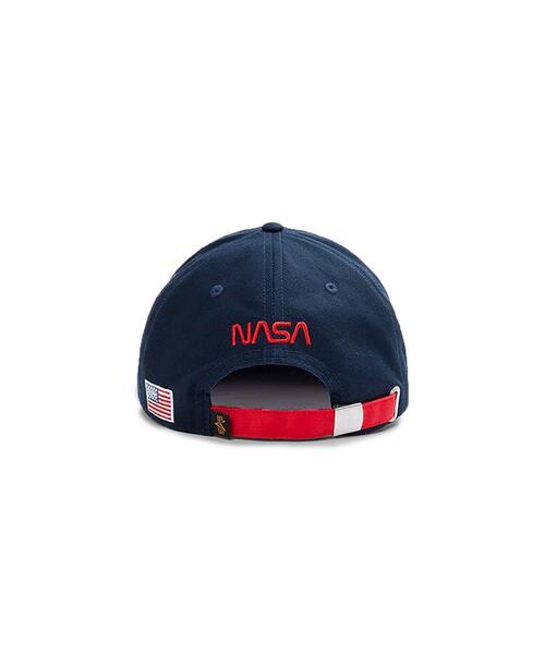 Alpha Industries（アルファインダストリーズ）の「Alpha Industries/アルファインダストリーズ/NASA WORM LOGO CAP/ナサ ウォーム ロゴ キャップ（キャップ・メンズ・ブルー/ブラック・F）」の9枚目の写真