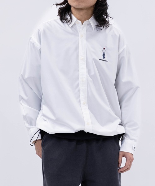 Red Cap Girl（レッドキャプガール）の「【a-r】〔RedCapGirl/レッドキャップガール〕裾ドローコード ボックスシルエット ブロードシャツ（シャツ/ブラウス・メンズ・ブルー/ホワイト×ブルー/ホワイト/ブラック×ホワイト・MEDIUM/LARGE）」の5枚目の写真