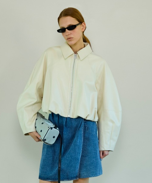 2026SPRING PRE-ORDER】Gathered Balloon Vegan Leather Jacket