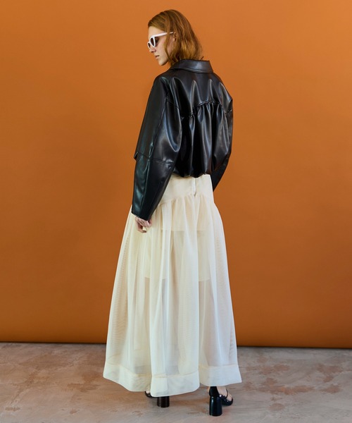 Gathered Balloon Vegan Leather Jacket/ギャザーバルーンヴィーガン