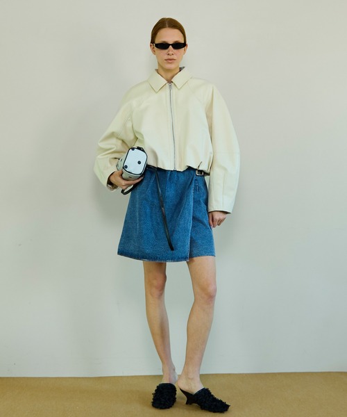 Gathered Balloon Vegan Leather Jacket/ギャザーバルーンヴィーガン