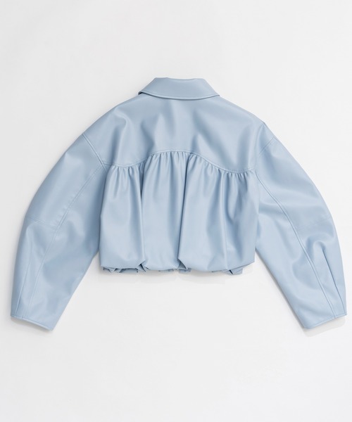 MAISON SPECIAL（メゾンスペシャル）の「Gathered Balloon Vegan Leather Jacket/ギャザーバルーンヴィーガンレザージャケット（ブルゾン・レディース・ホワイト/ブルー/ブラック・FREE）」の15枚目の写真