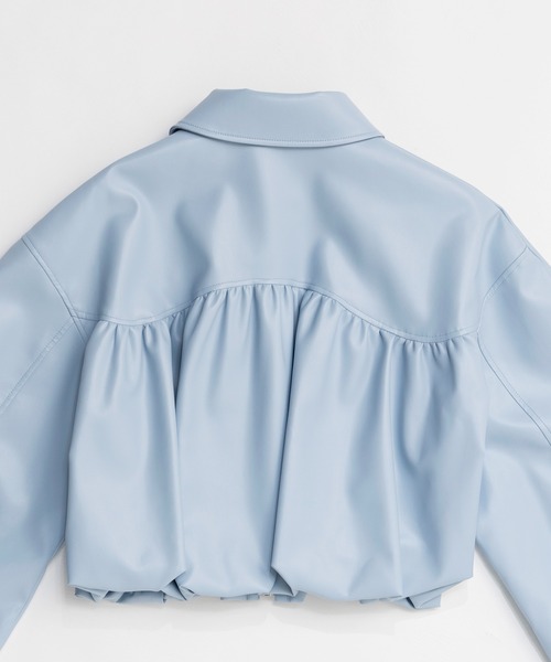 MAISON SPECIAL（メゾンスペシャル）の「Gathered Balloon Vegan Leather Jacket/ギャザーバルーンヴィーガンレザージャケット（ブルゾン・レディース・ホワイト/ブルー/ブラック・FREE）」の18枚目の写真